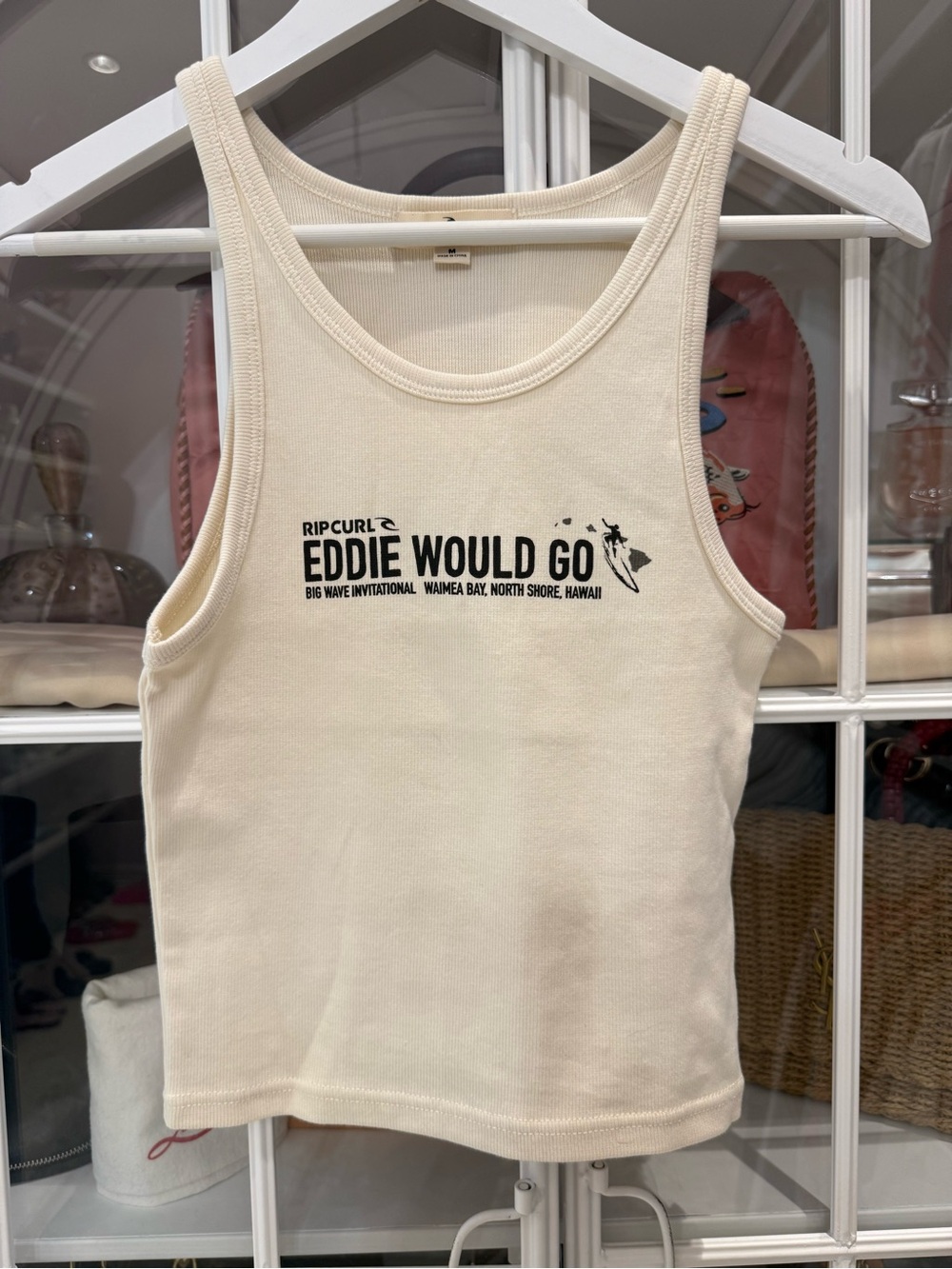 Rip Curl Cream Ribbed 'Eddie Would Go' Tank Top